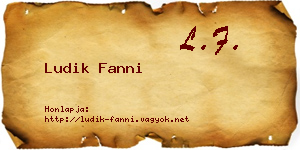 Ludik Fanni névjegykártya