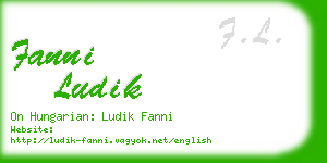 fanni ludik business card